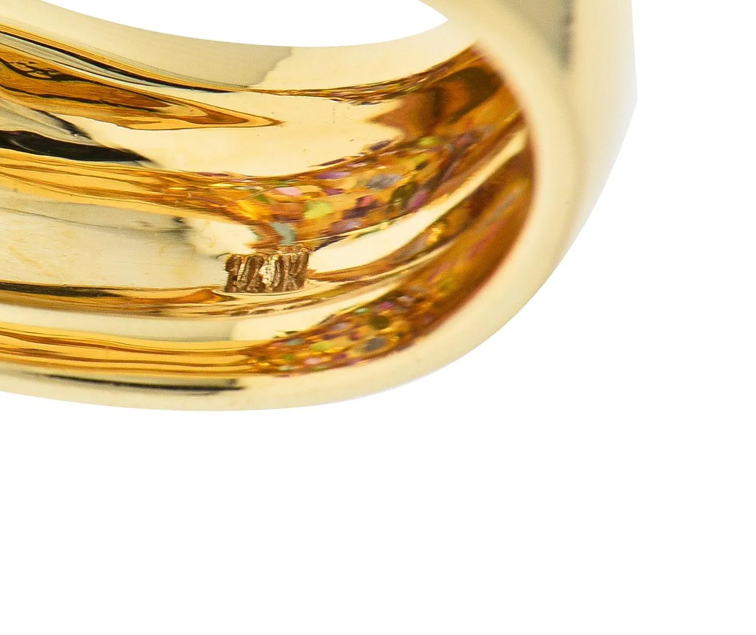 1990's Multi-Gem Sapphire Topaz Peridot 14 Karat Yellow Gold Vintage Cluster Cocktail Ring