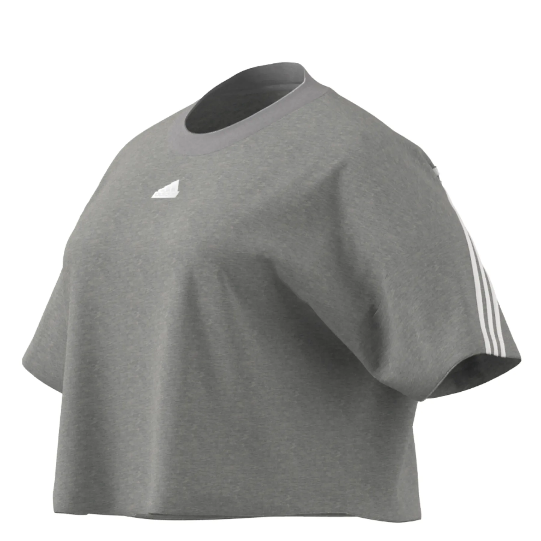 Adidas Future Icons 3 Stripes Tee (PLUS SIZE) - Medium Grey Heather