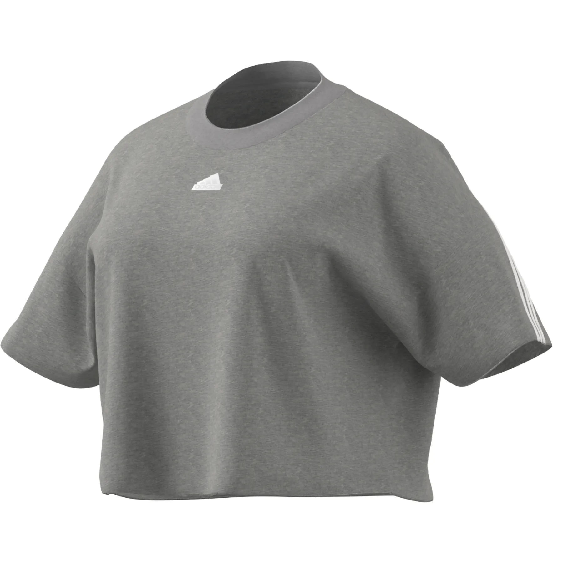 Adidas Future Icons 3 Stripes Tee (PLUS SIZE) - Medium Grey Heather