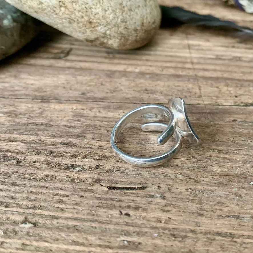 Adjustable sterling silver bohemian square ring. Made to order