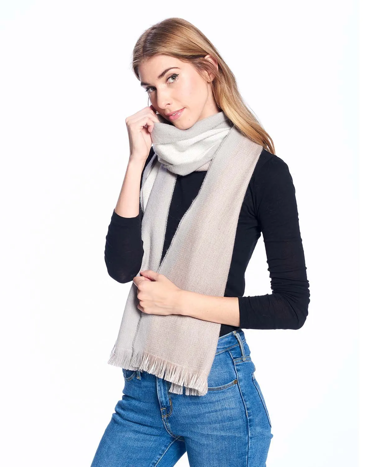 Alpaca Scarf Reversible - Porpoise