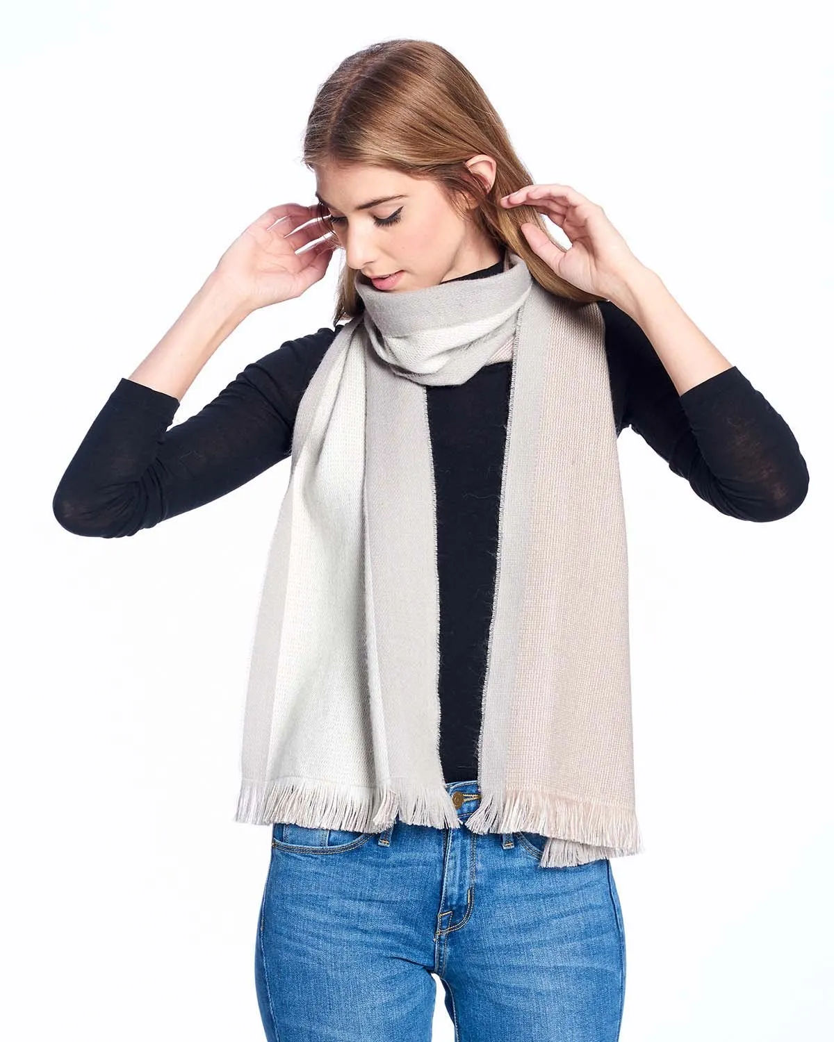 Alpaca Scarf Reversible - Porpoise