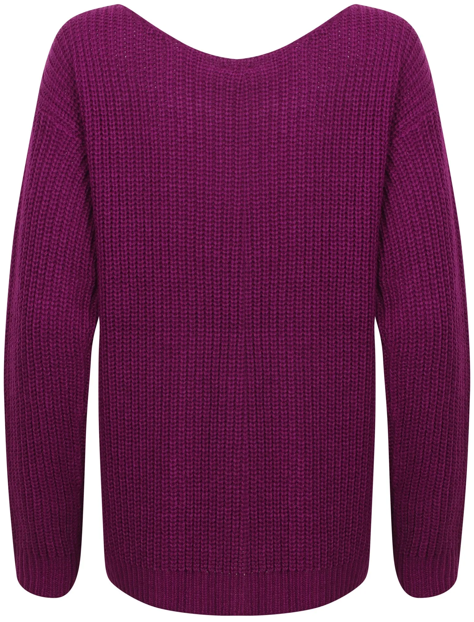 Amelia Off The Shoulder Knitted Jumper in Grape Juice - Tokyo Laundry
