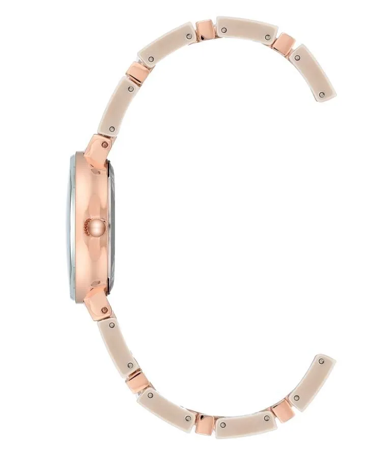 Anne Klein Tan Mother of Pearl Dial Ladies Watch 3340TNRG