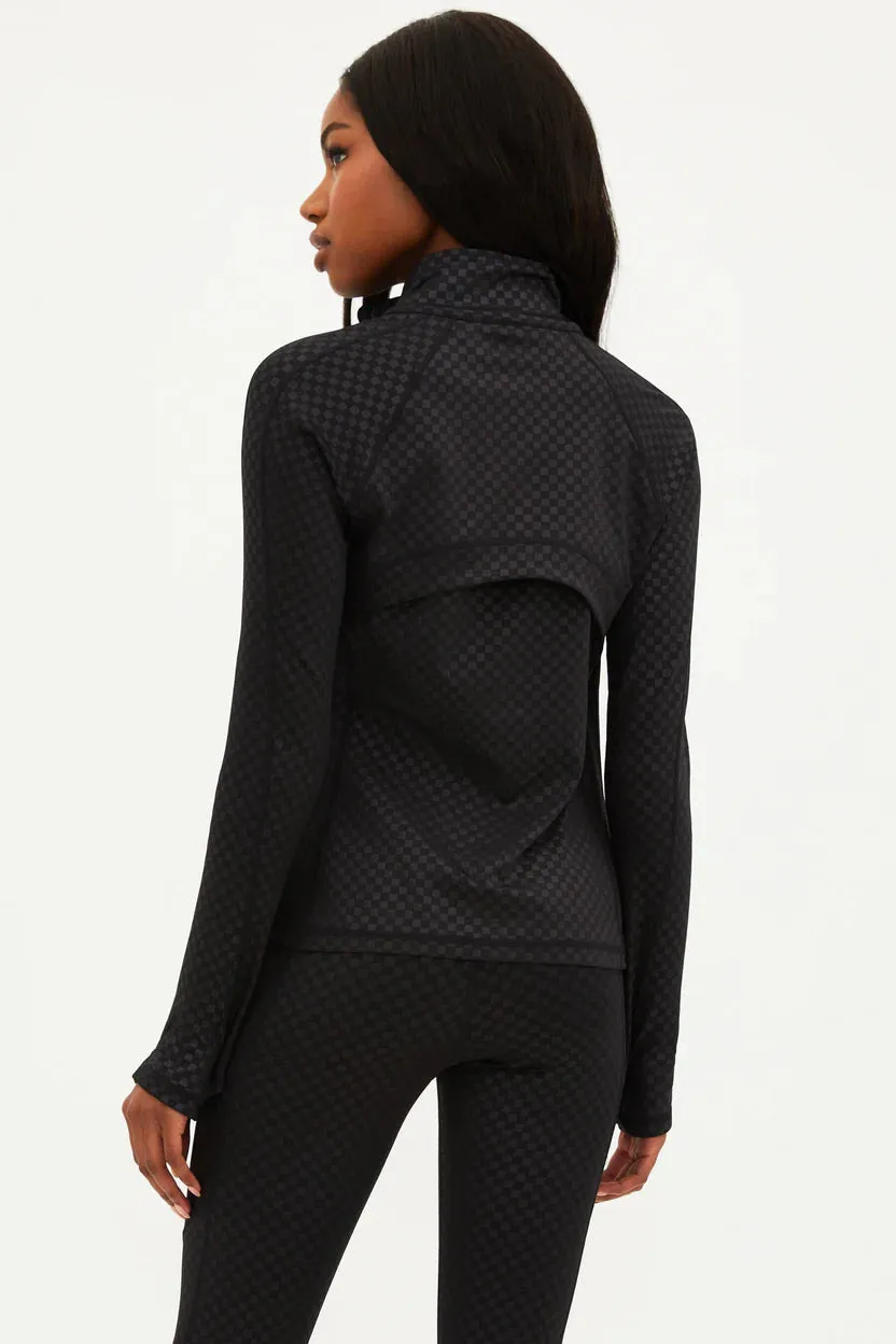 Beach Riot Women's Reina Running Jacket - Black Embossed Check
