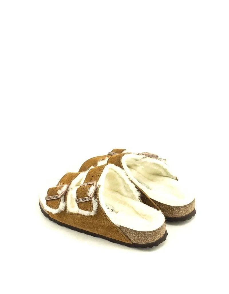 Birkenstock — Arizona Shearling Suede - Mink Narrow Width