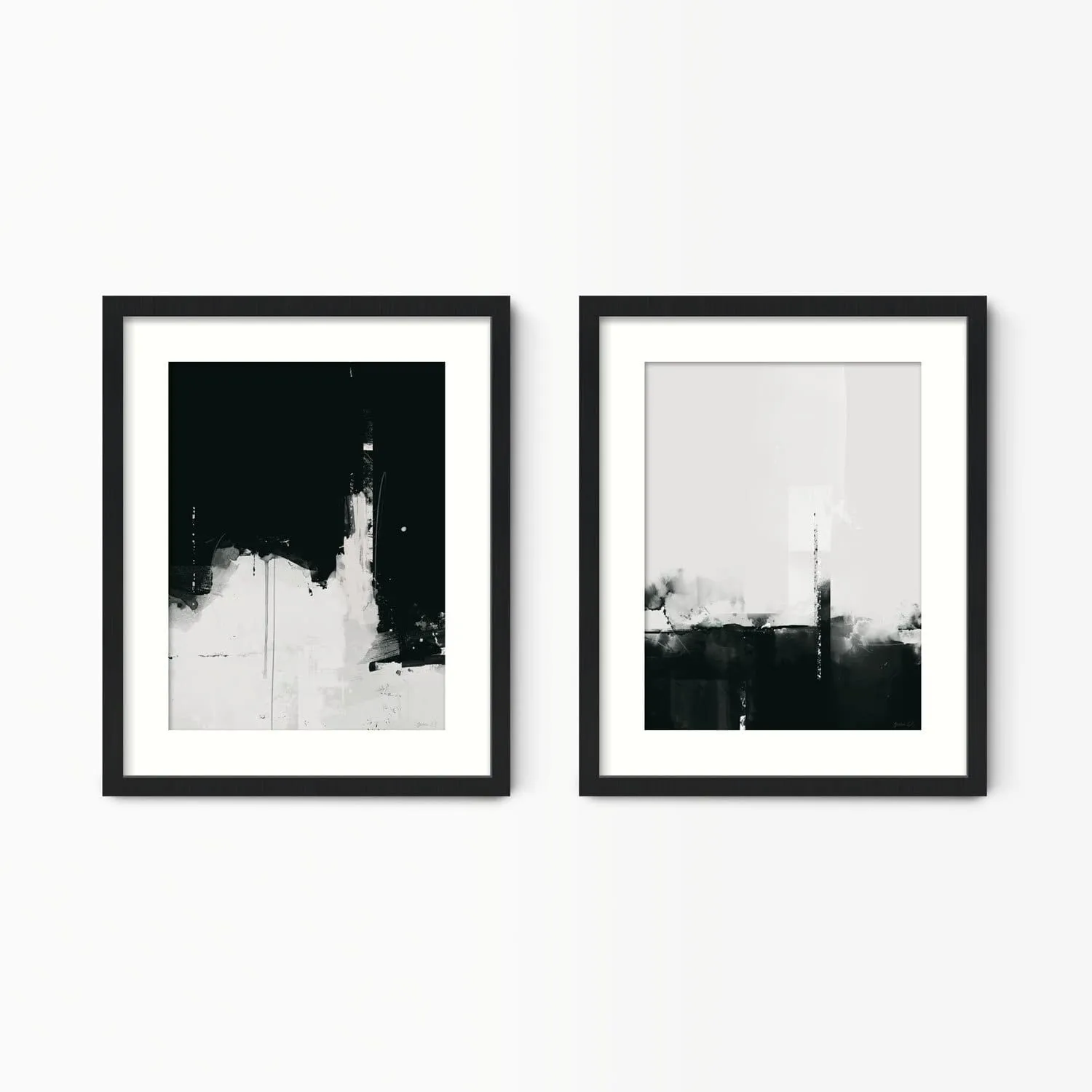 Black & White Minimal Abstract Wall Art Set