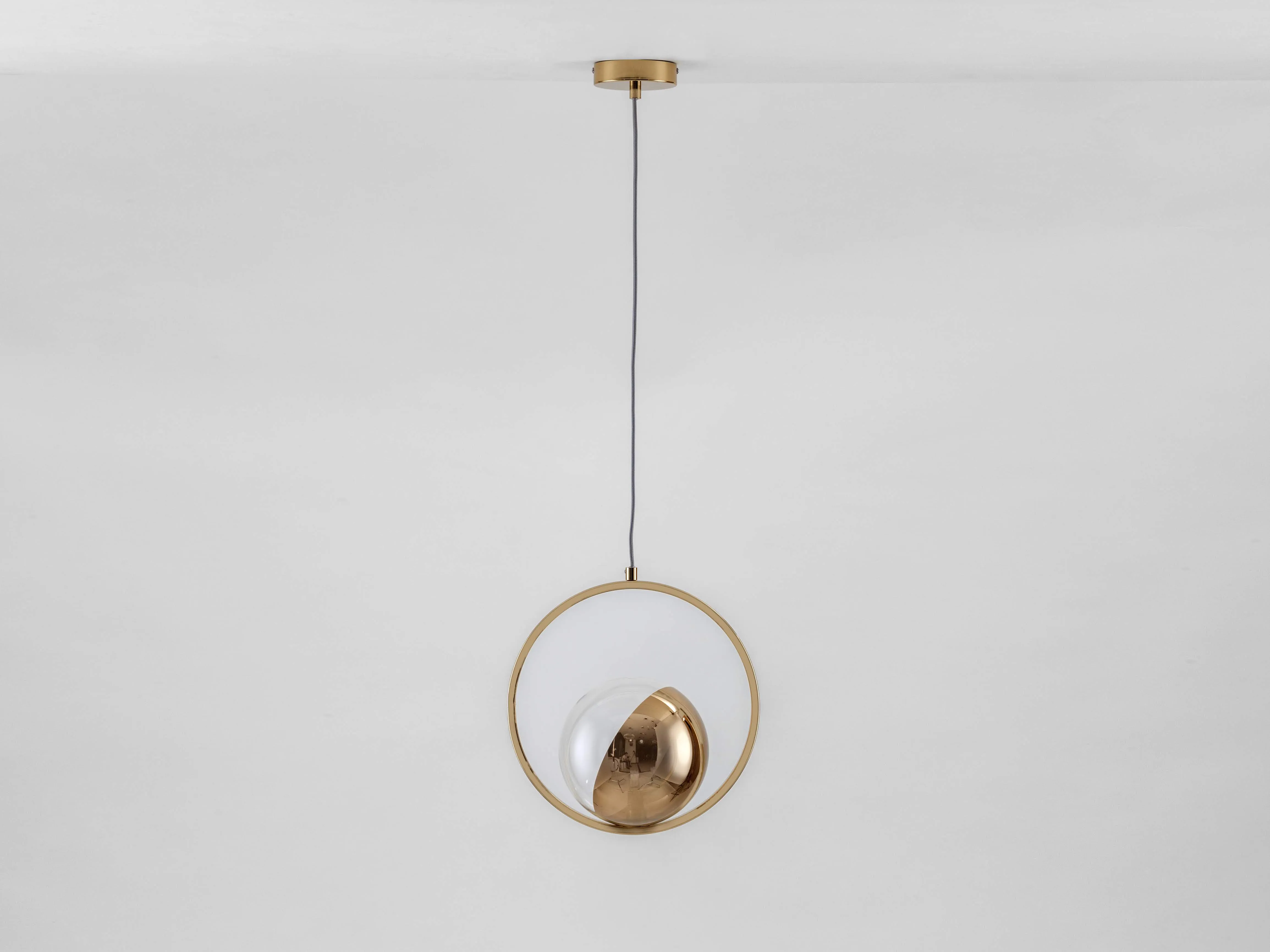 Brass ring ceiling light