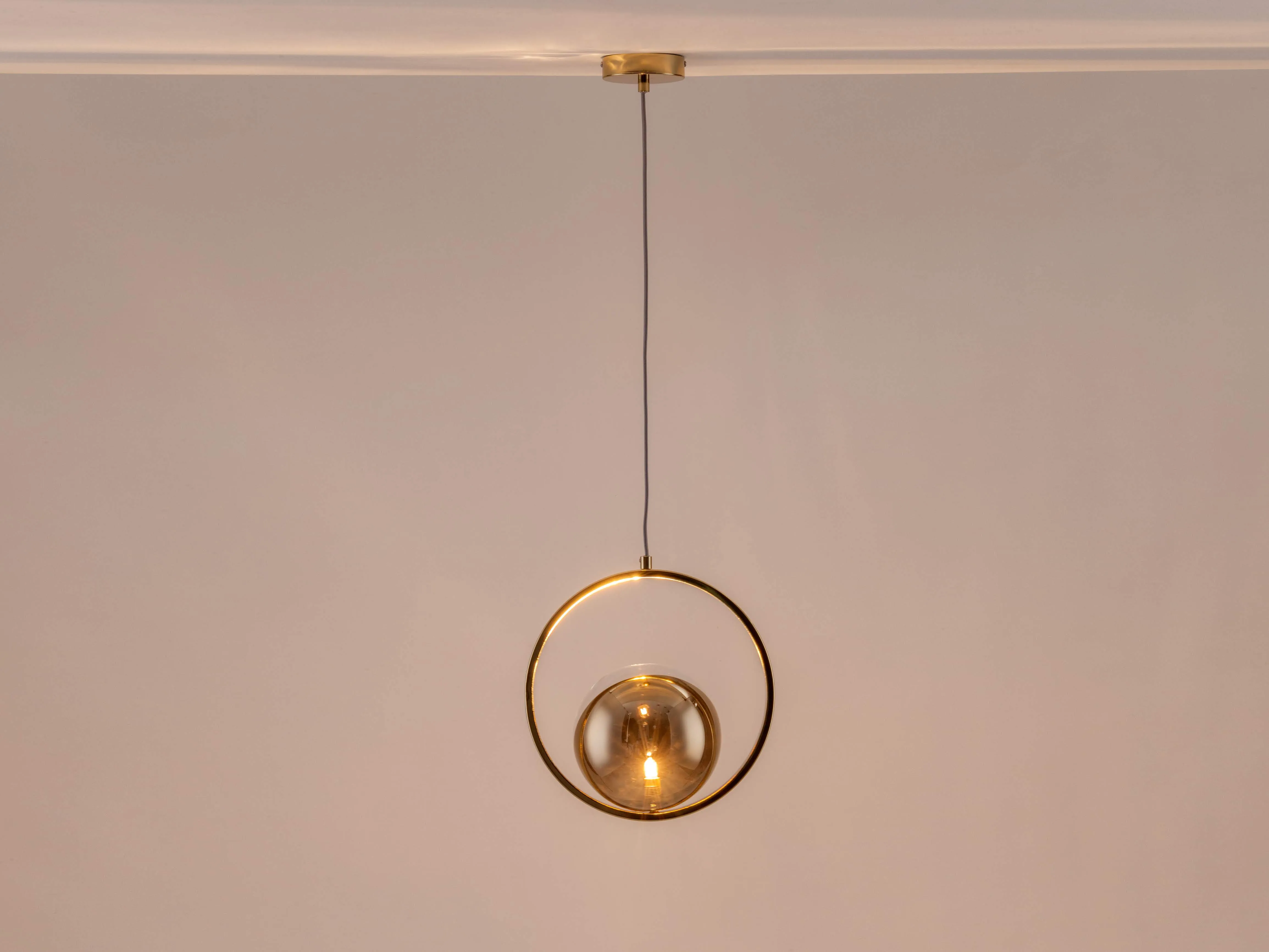 Brass ring ceiling light