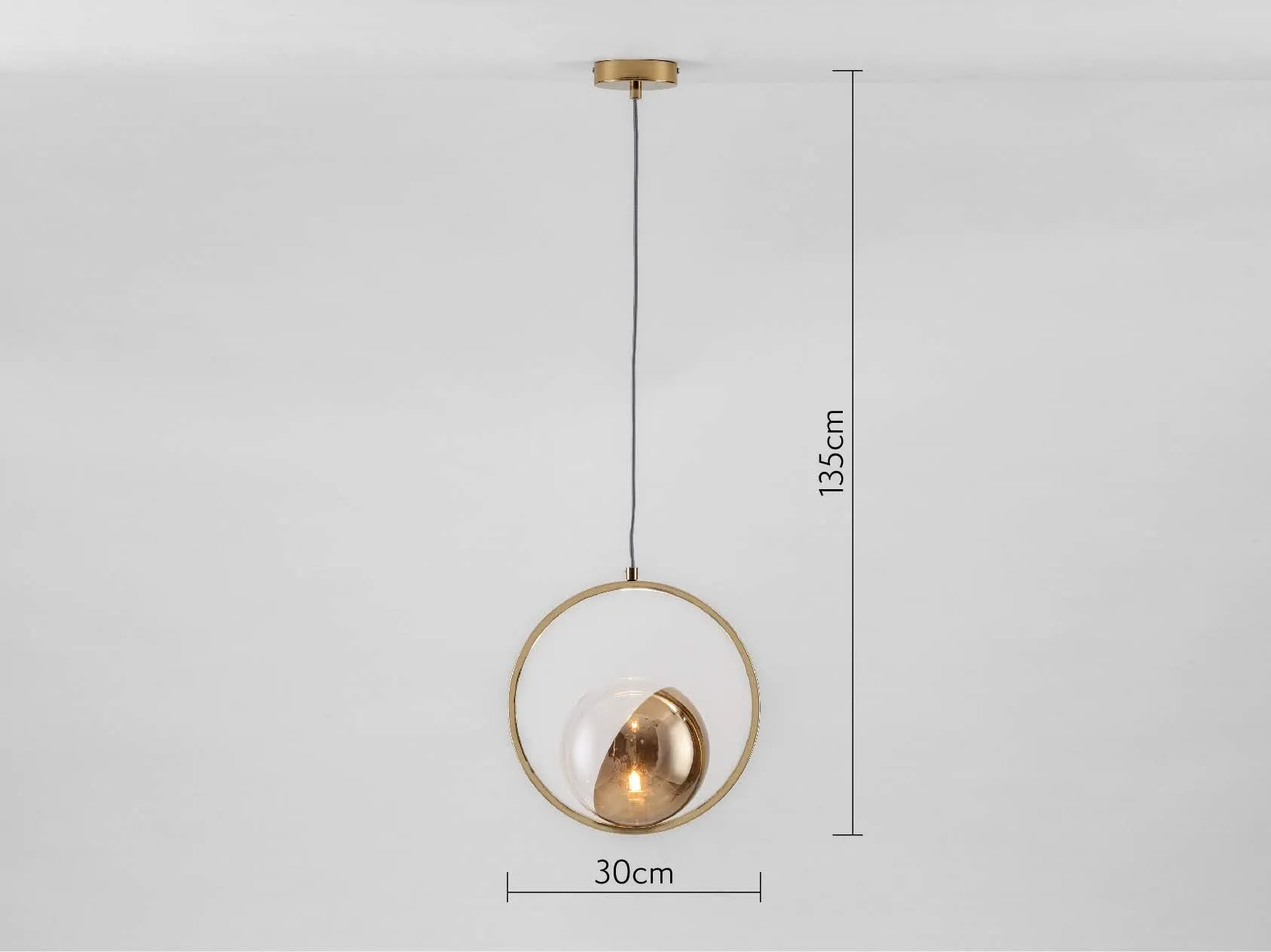Brass ring ceiling light