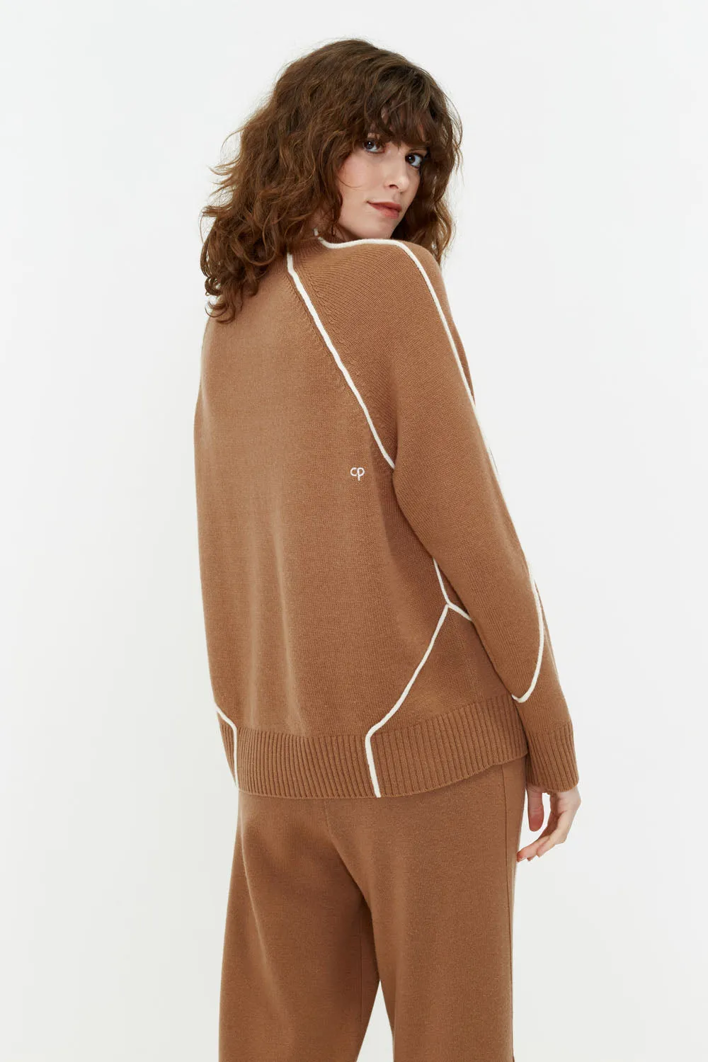 Camel Wool-Cashmere Jeanne Sweater