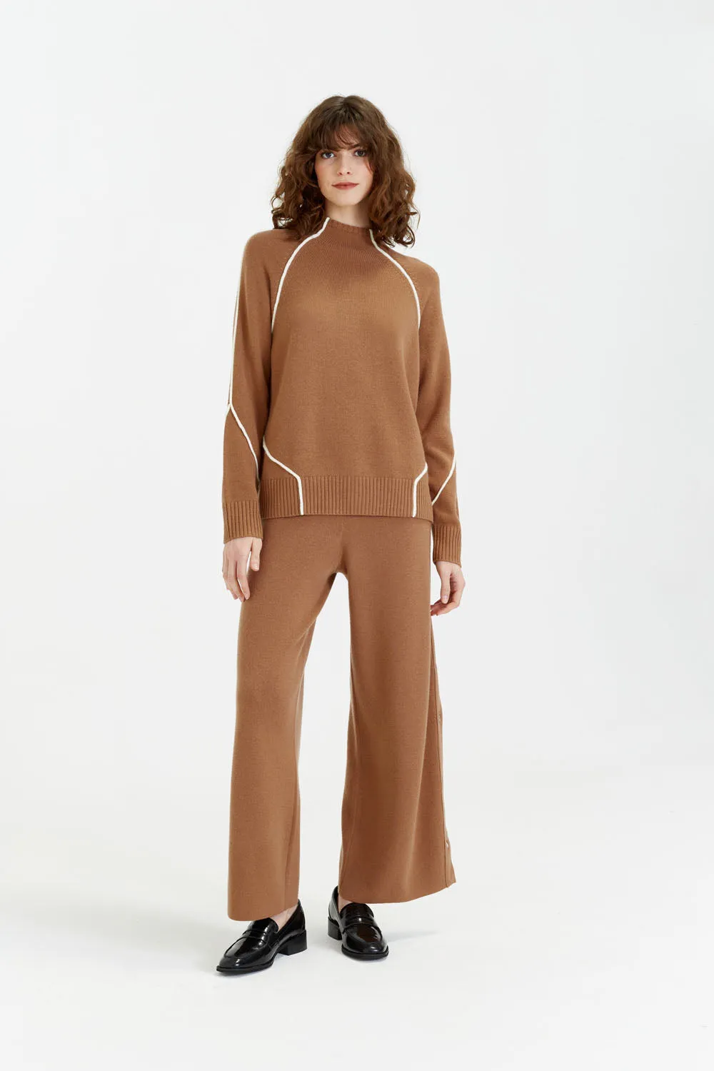 Camel Wool-Cashmere Jeanne Sweater