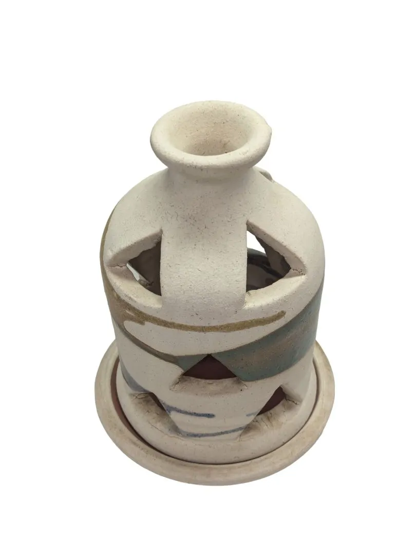 Ceramic green, beige and blue Warmer