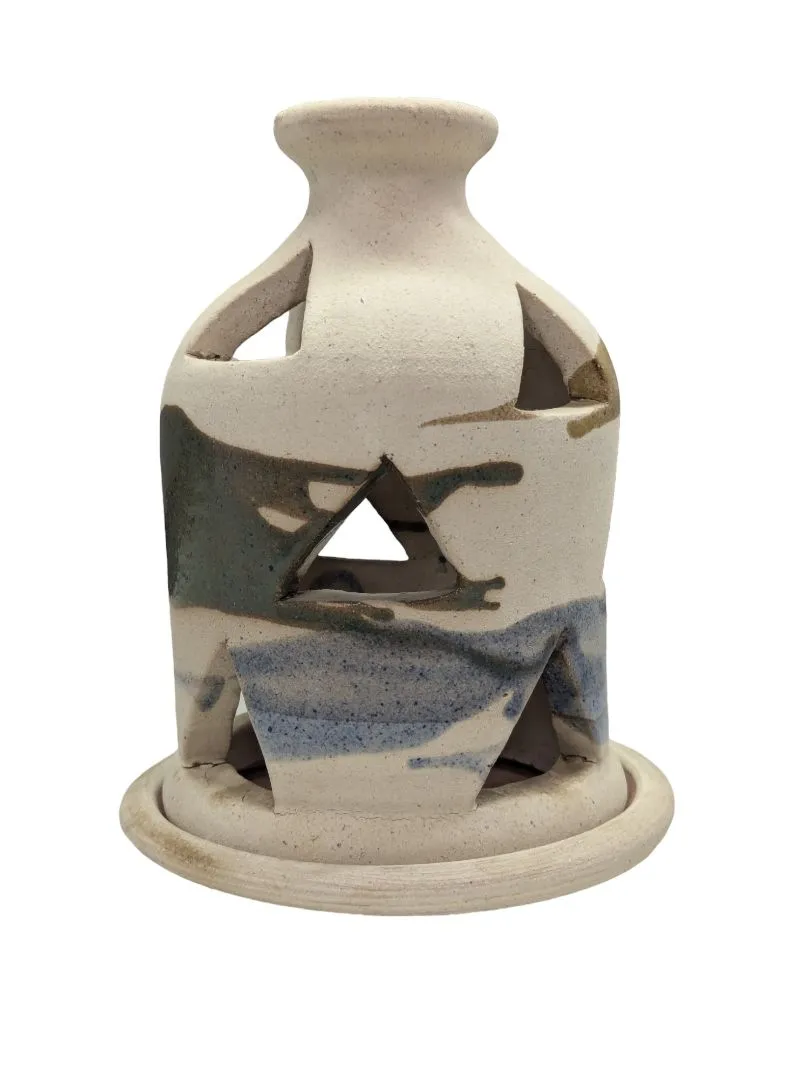 Ceramic green, beige and blue Warmer