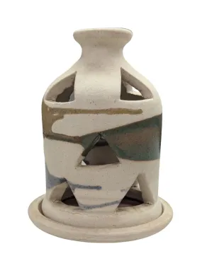 Ceramic green, beige and blue Warmer