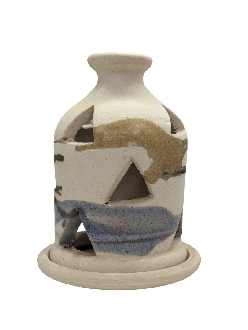 Ceramic green, beige and blue Warmer