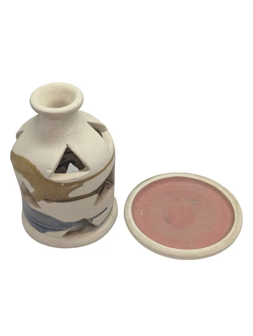 Ceramic green, beige and blue Warmer