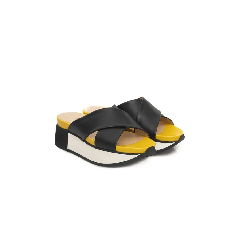 Cerruti 1881 Black Leather Women Women's Sandal