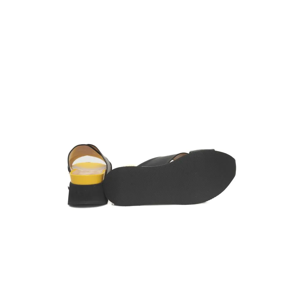 Cerruti 1881 Black Leather Women Women's Sandal
