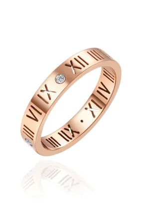 Chantal Roman Numeral Micro-Cubic Zirconia Eternal Band Ring
