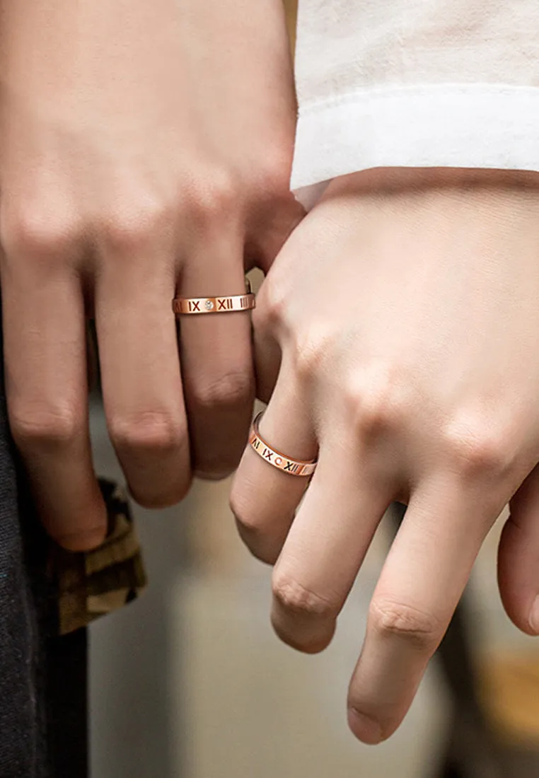 Chantal Roman Numeral Micro-Cubic Zirconia Eternal Band Ring
