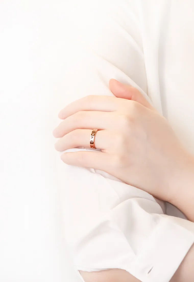 Chantal Roman Numeral Micro-Cubic Zirconia Eternal Band Ring