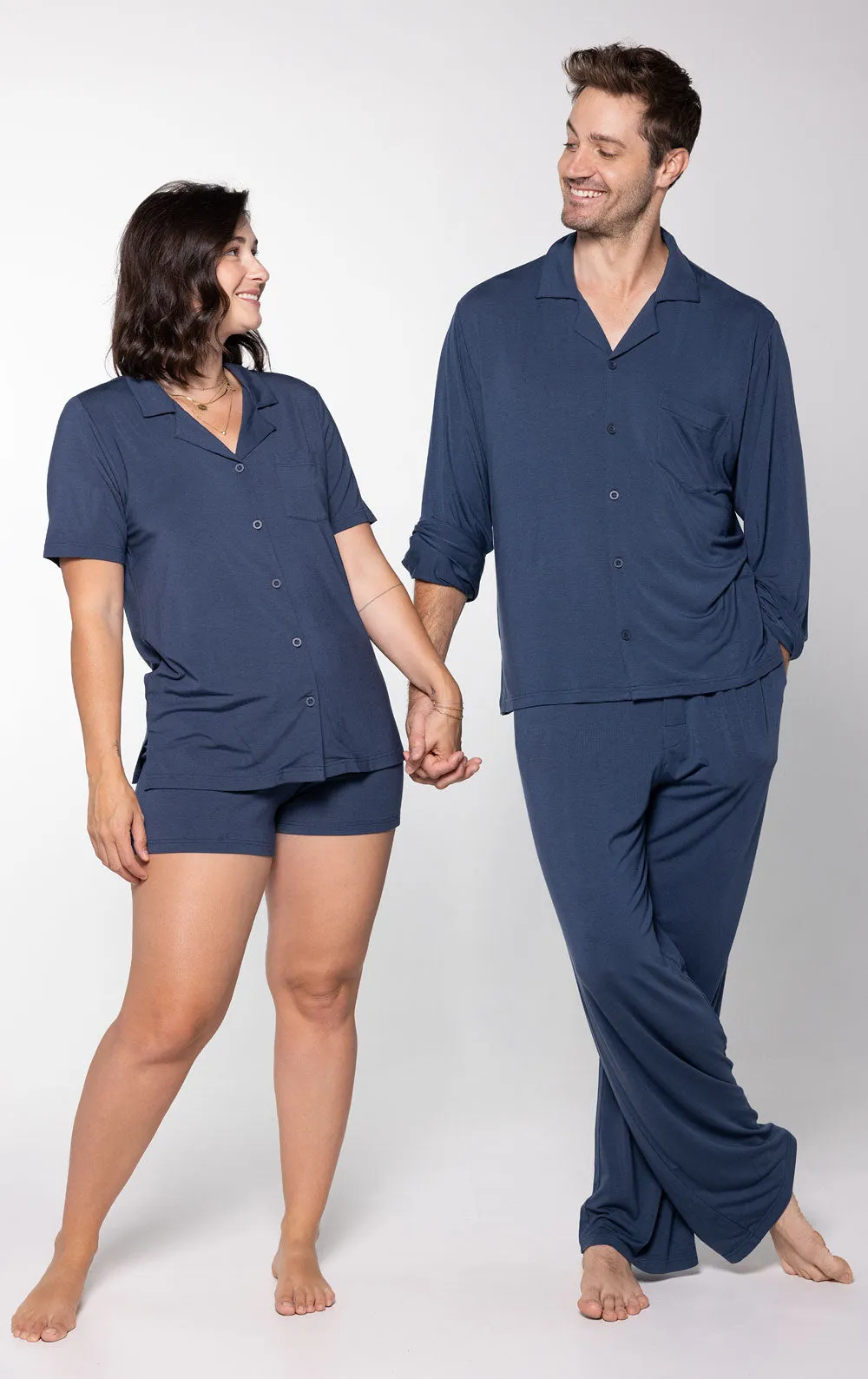 Consciously Cozy Short Set & Button-Front Couples Pajamas