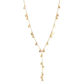 DAINTY POISE DISK Y NECKLACE - GOLD, ROSE GOLD OR SILVER