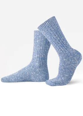 Denim Slub-Knit Slouch Socks
