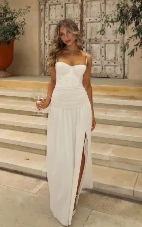 Double Time Pleat Dress (Nougat)