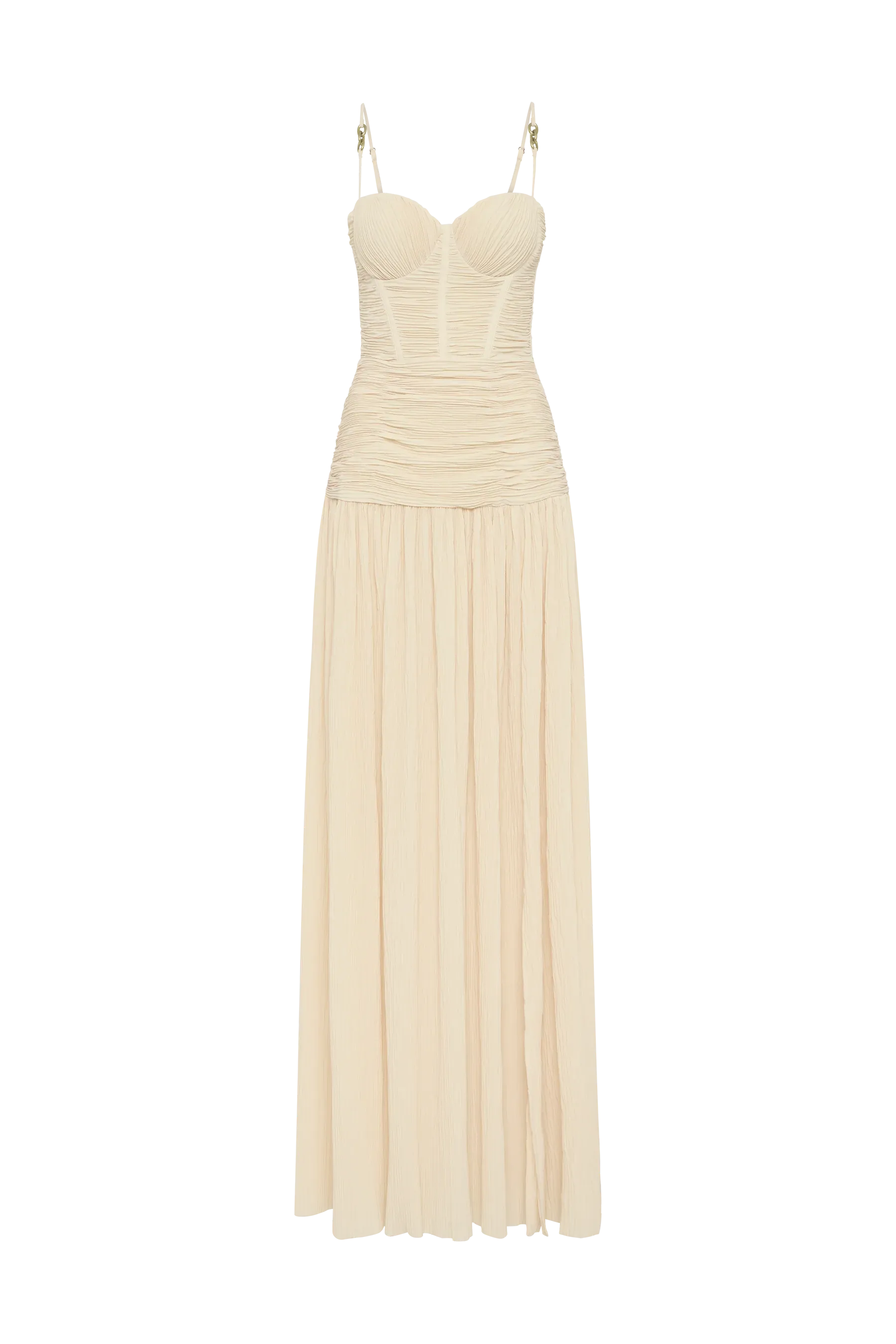 Double Time Pleat Dress (Nougat)