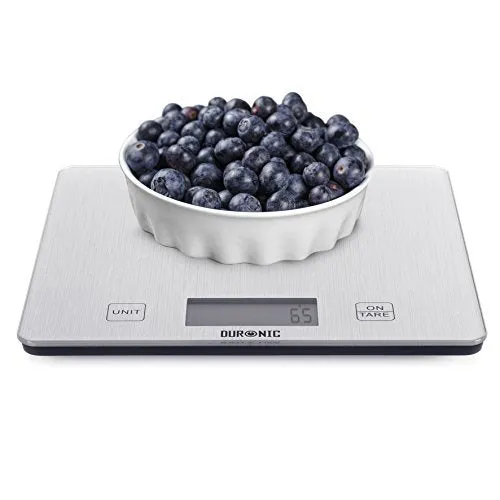 Duronic Kitchen Scales KS1080 | Postal Baking weighing scale| Glass platform 5KG Capacity | Add & Weigh Tare | 1g Precision