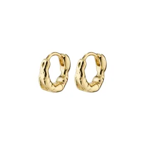 EDDY recycled organic shaped mini huggie hoops gold-plated