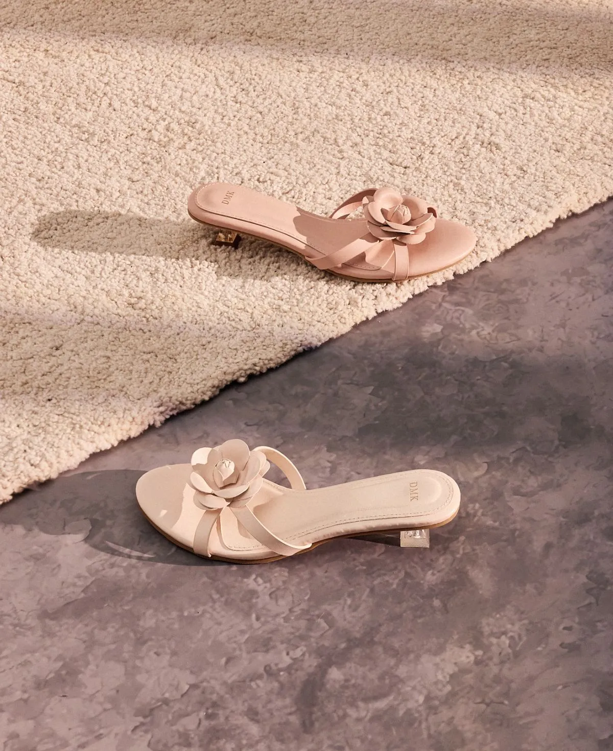 Flora Heel Sandals - Beige