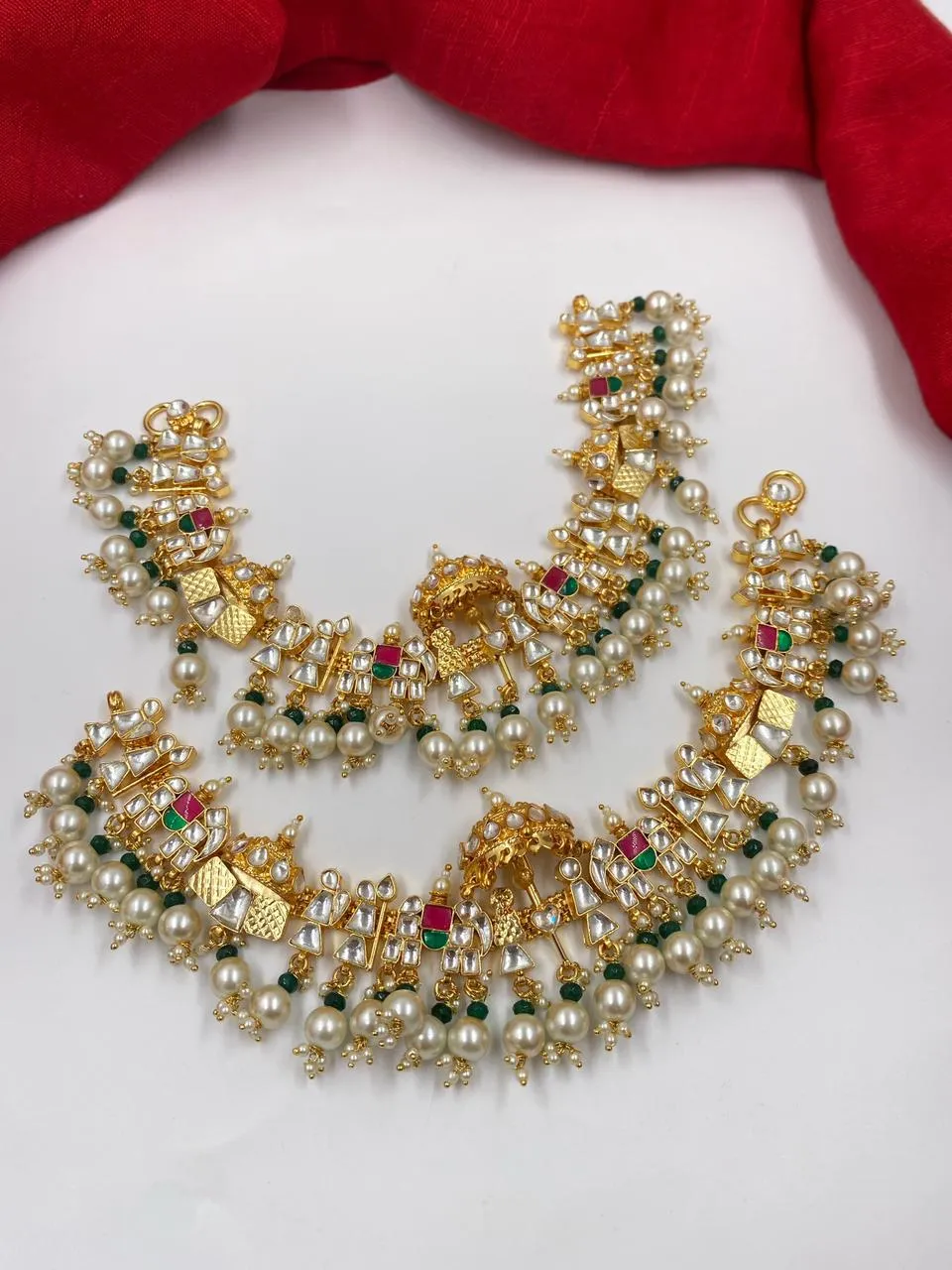 Gehna Shops Traditional Handmade Jadau Baraat Payal Anklet For Brides