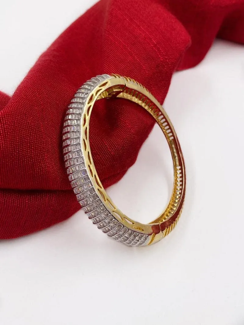 Golden Rhodium Plated American Diamond Bracelet For Women By Gehna Shop