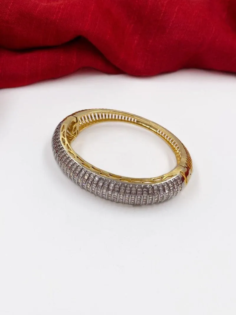 Golden Rhodium Plated American Diamond Bracelet For Women By Gehna Shop