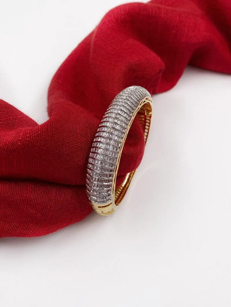 Golden Rhodium Plated American Diamond Bracelet For Women By Gehna Shop