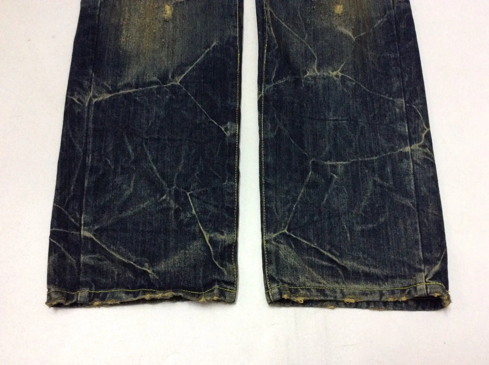 Green Cotton Five Pocket Denim Jean Vintage Blue