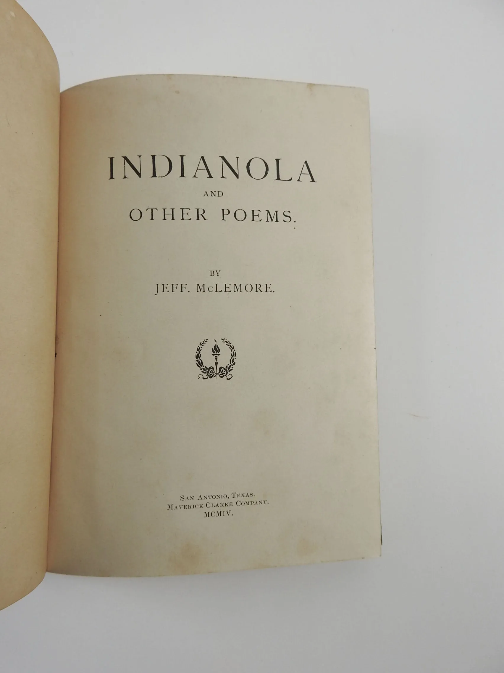Indianola and Other Poems Book