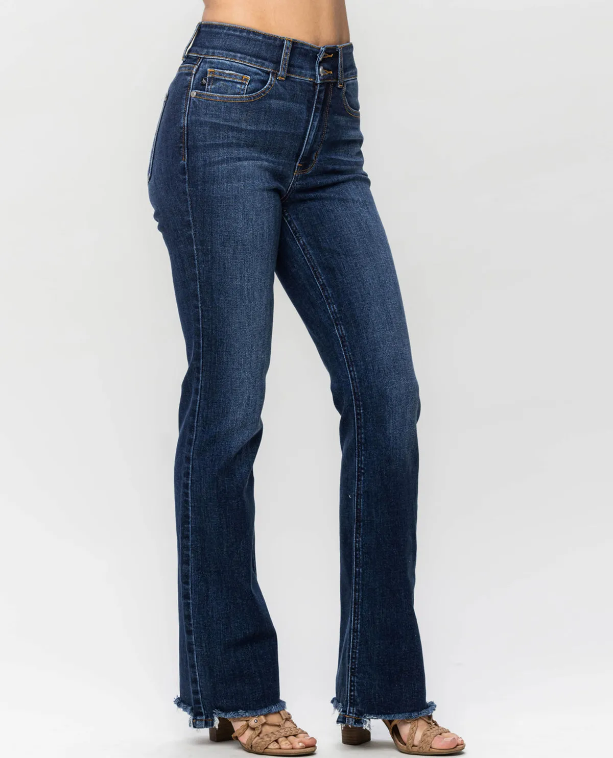 Judy Blue High Waist Fray Hem Bootcut Jean