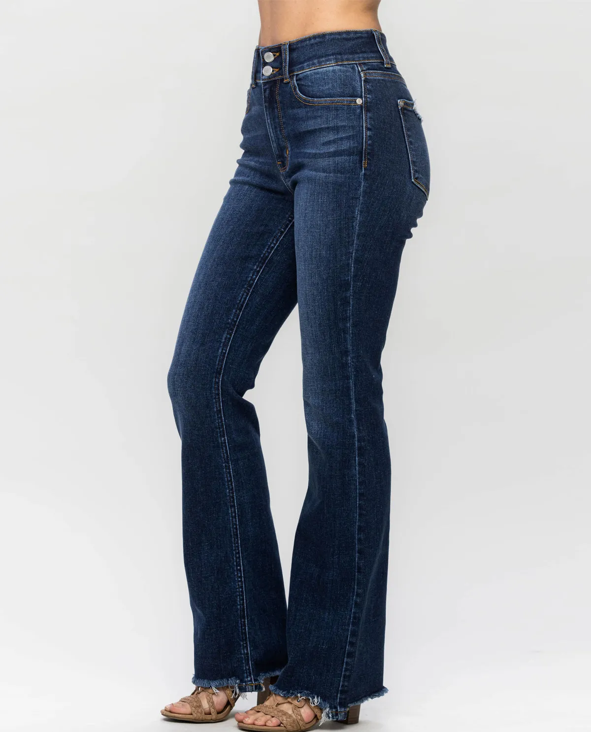 Judy Blue High Waist Fray Hem Bootcut Jean