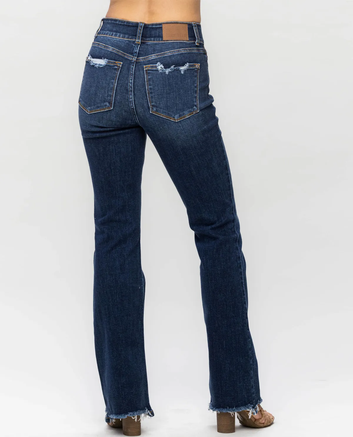 Judy Blue High Waist Fray Hem Bootcut Jean
