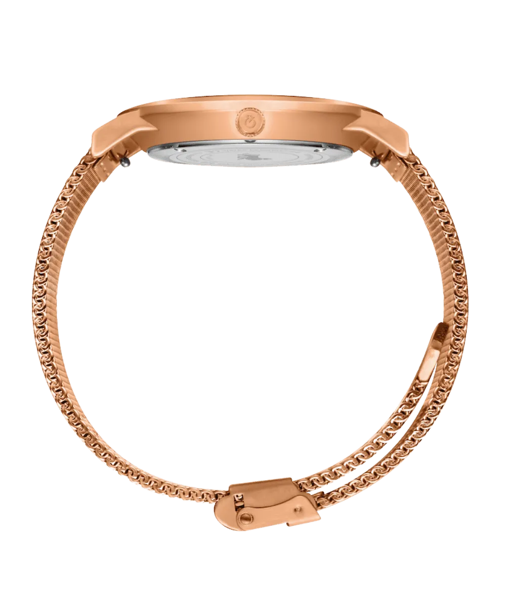 Lugano Milanese 40mm Rose Gold Satin-White