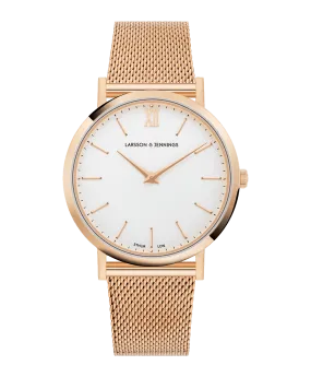Lugano Milanese 40mm Rose Gold Satin-White
