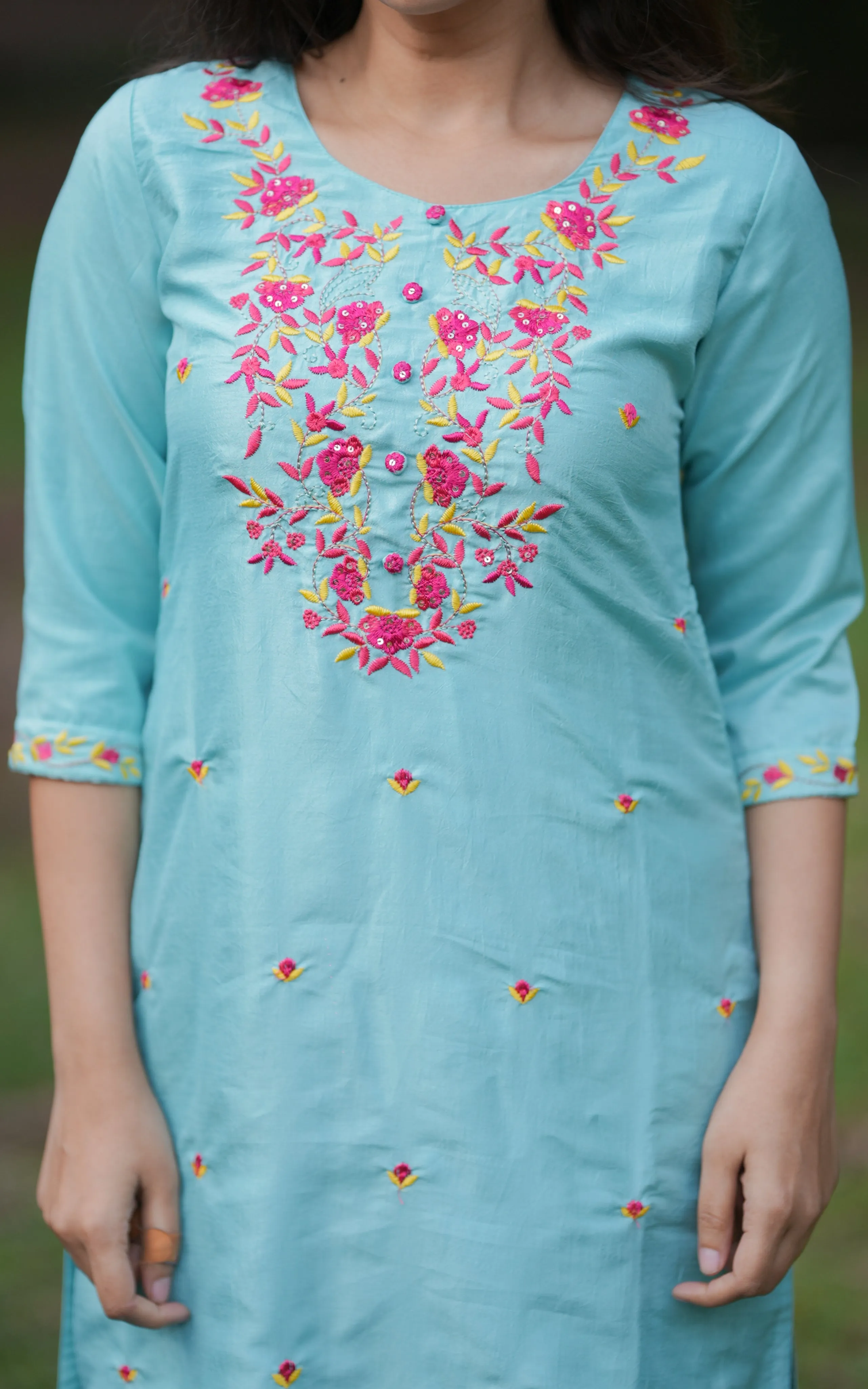 Madhavi Sky Blue (Kurti Dupatta)
