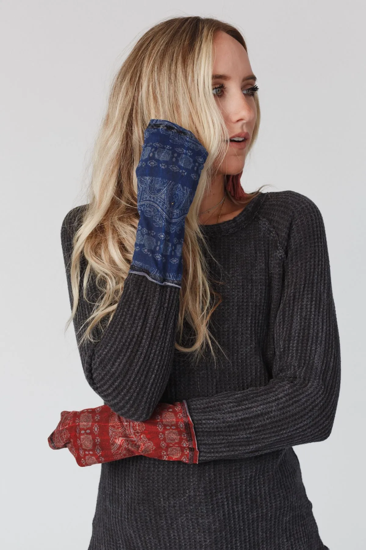 Mazy Waffle Thermal Top - Black