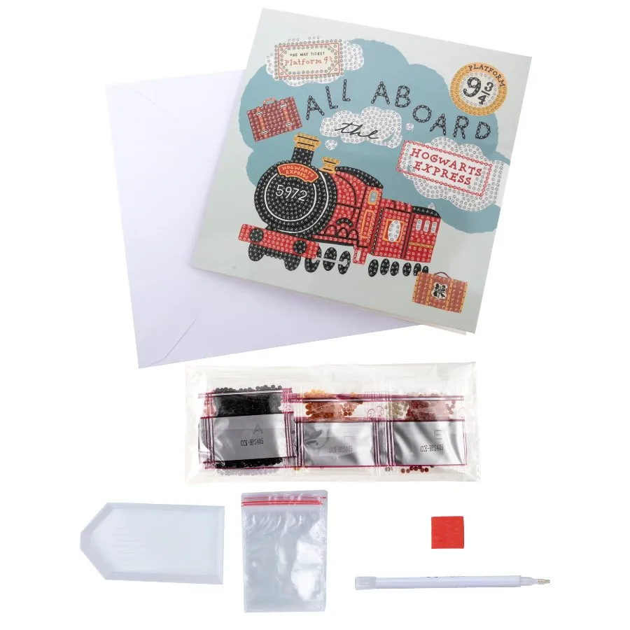 "All Aboard The Hogwarts Express" Harry Potter Crystal Art Card