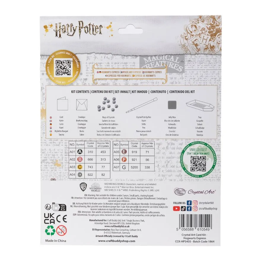 "All Aboard The Hogwarts Express" Harry Potter Crystal Art Card