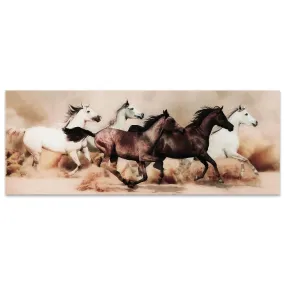 "Stampede" Frameless Free Floating Tempered Glass Panel Graphic Wall Art